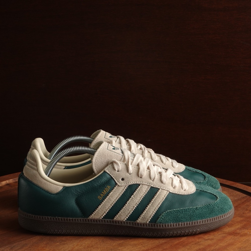 Adidas Sneakers Mens Size 10 Green Cream Samba OG Athleisure Preppy Shoes READ